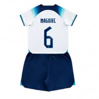 England Harry Maguire #6 Hjemmebanesæt Børn VM 2022 Kortærmet (+ Korte bukser)